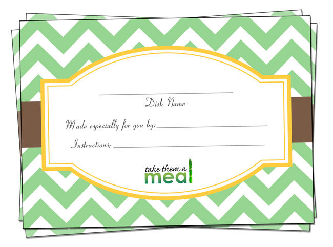 Free Printable Label for Meals